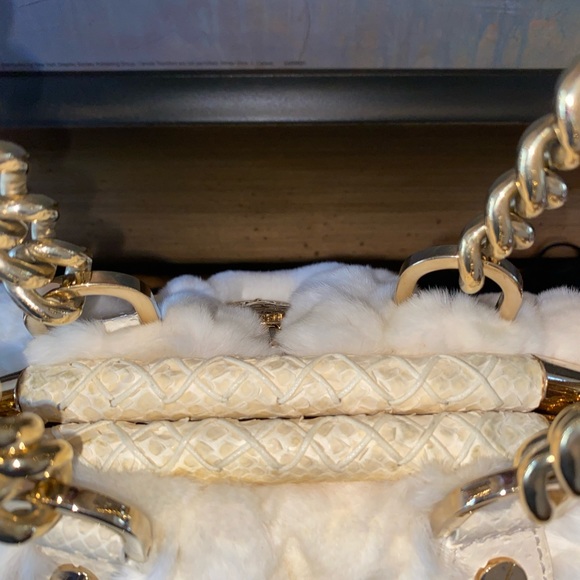 Versace Fur Off White Satchel - Picture 12 of 15